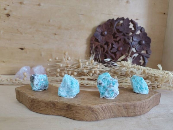 Jaarringsteker Amazoniet x rookkwarts x lepidoliet ruw