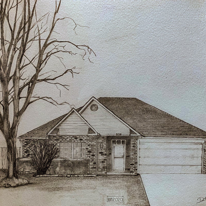 Home 2 (commission) 24x18 graphite
