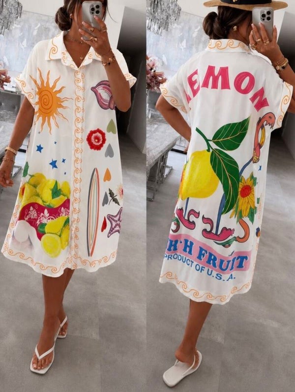 Robe chemise Fruit