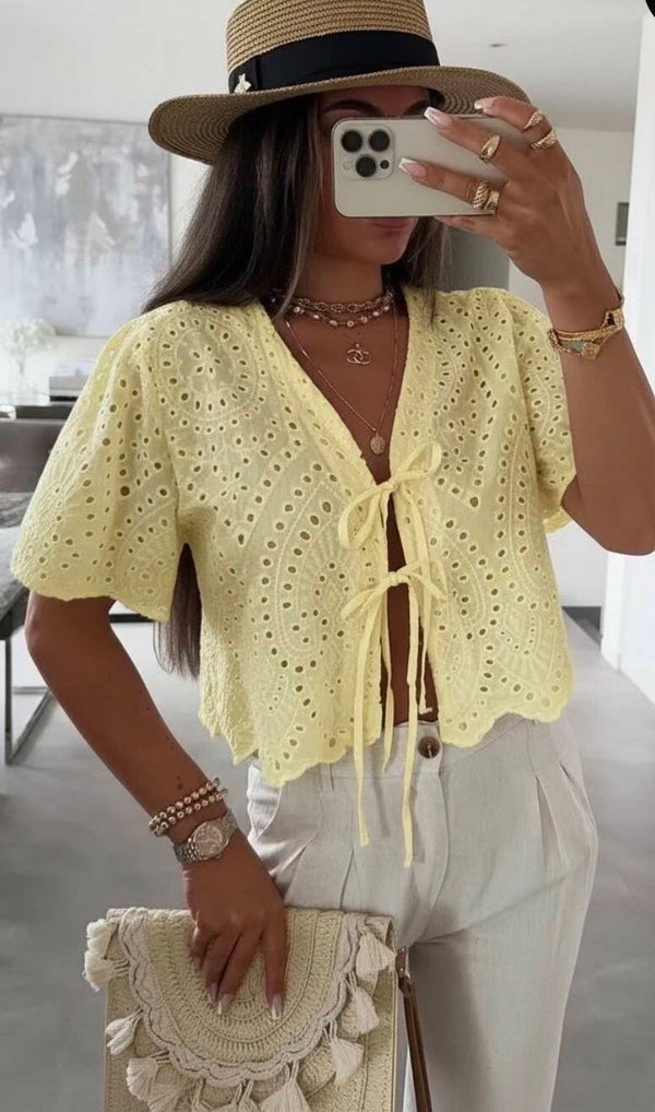 Top boheme Lucie Jaune