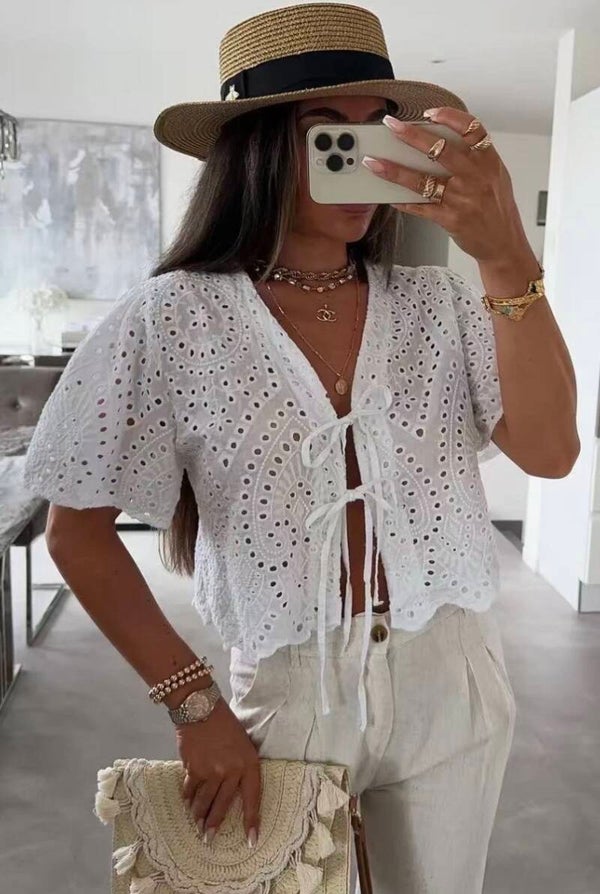 Top boheme Lucie blanc