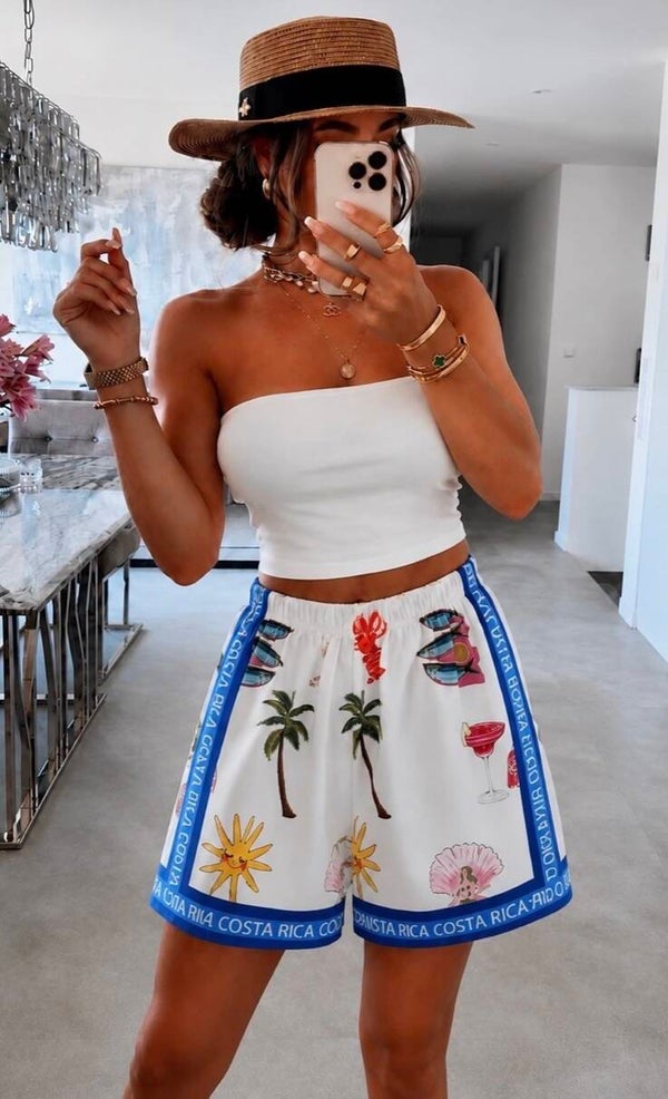 Short imprimé Malo bleu ciel