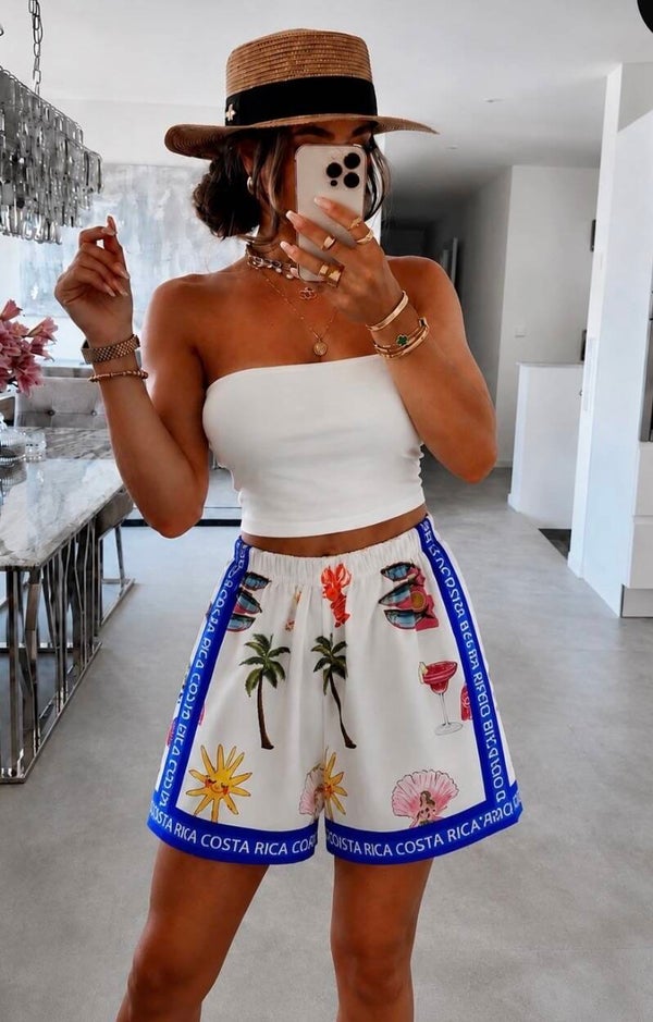 Short imprimé Malo bleu roi
