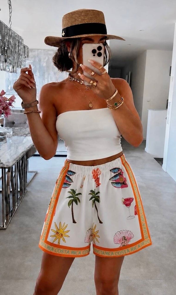 Short imprimé Malo orange