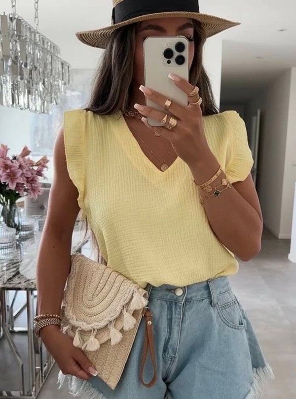 Top Eulalie jaune