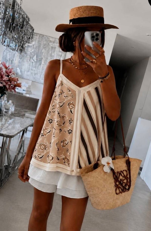 Top a bretelles Sarah beige