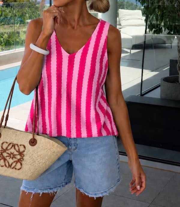 Top fluide Ines fushia