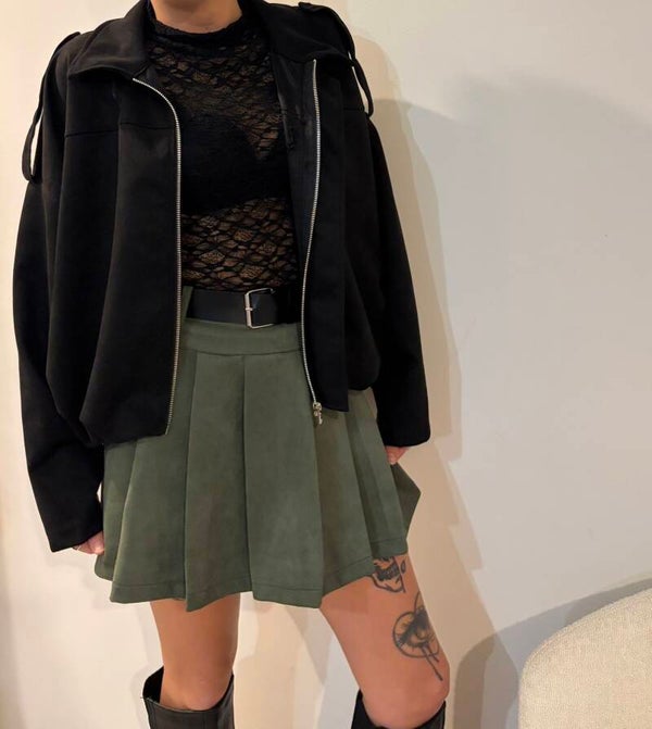 Veste en Suédine Noir