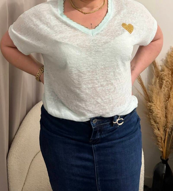 T-Shirt stella vert pastel