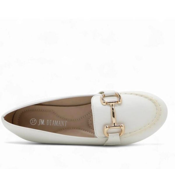 Mocassin bas talon Blanc