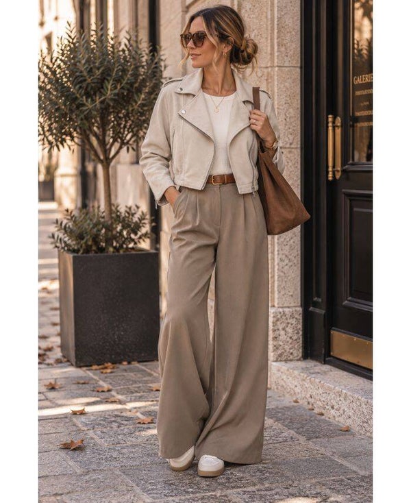 Perfecto en suedine beige