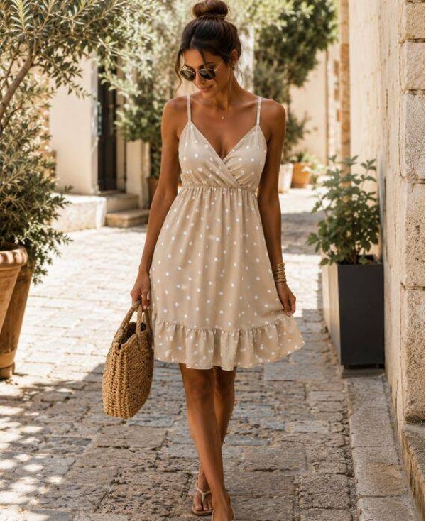 Robe courte Vita beige