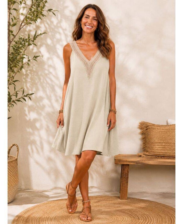 Robe courte Emily beige clair