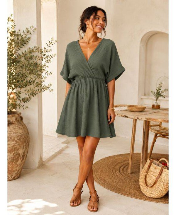Robe courte Malia kaki