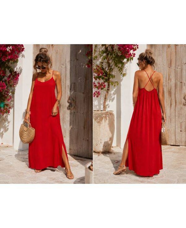Robe longue Maddy rouge