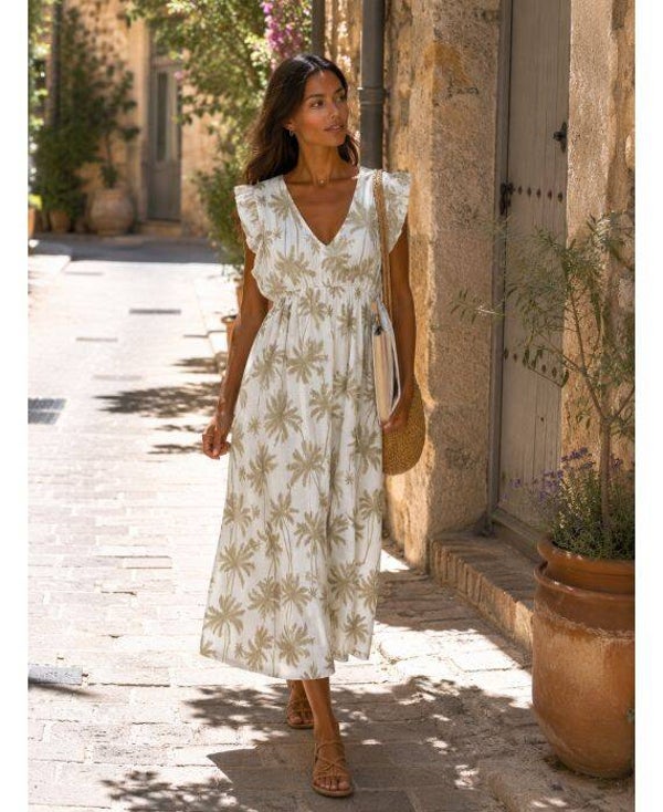 Robe longue Malaga taupe