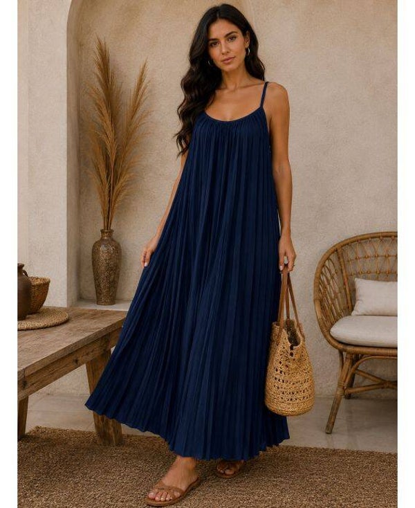 Robe longue Eva bleu marine