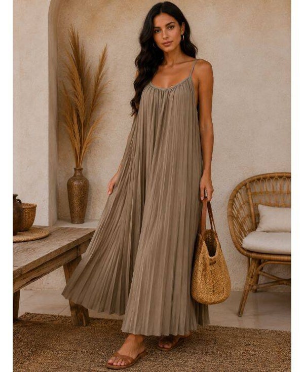 Robe longue EVA taupe