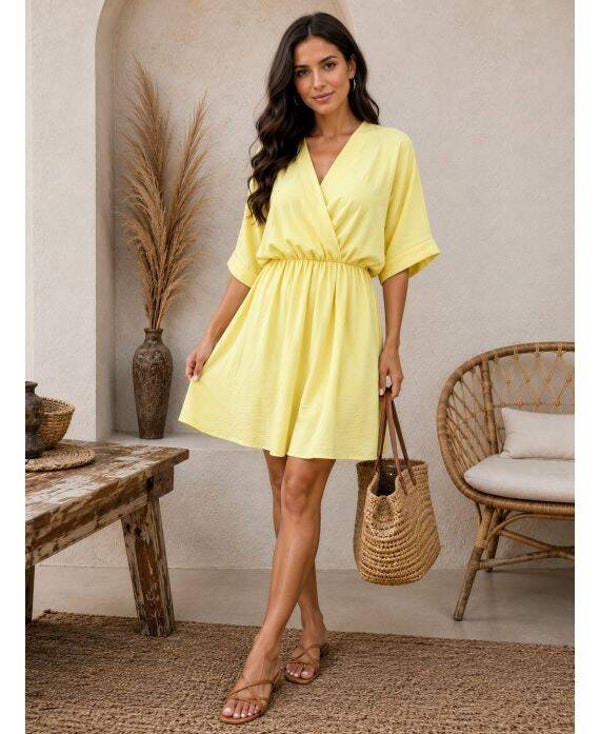 Robe courte Solene Jaune