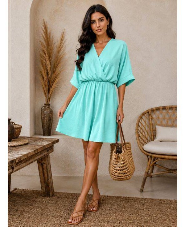 robe courte Solene turquoise