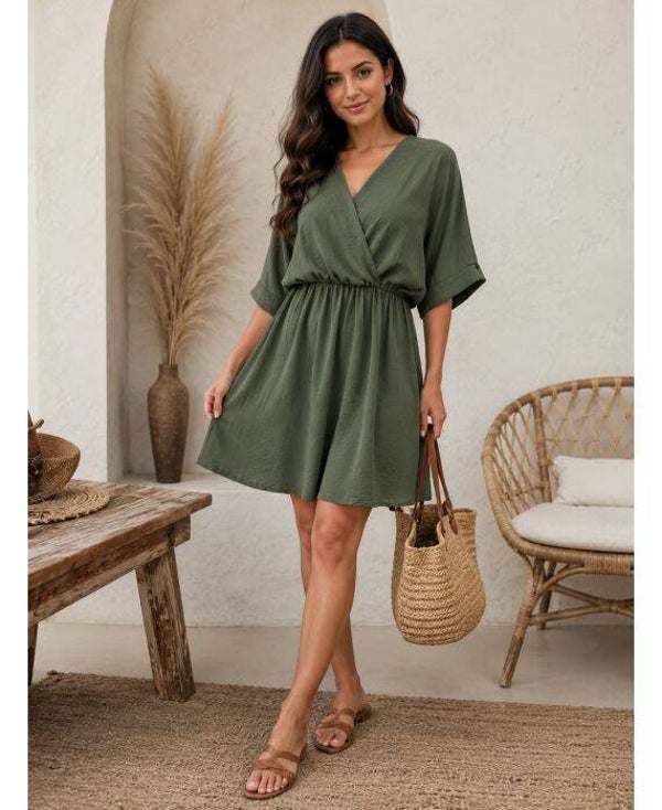 Robe courte Solene Kaki