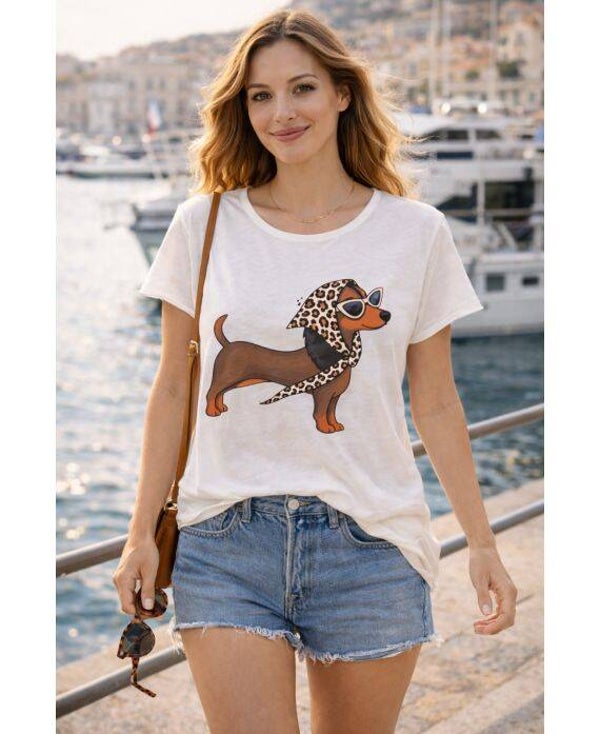 T-Shirt imprime chien chic
