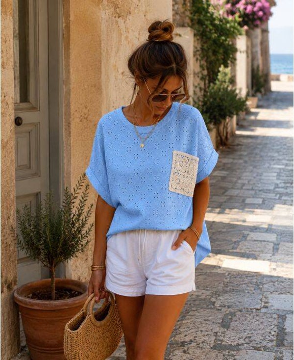 T-shirt sandro bleu ciel