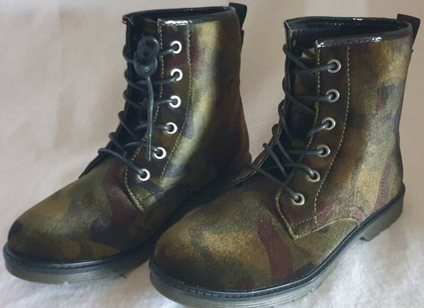 Camouflage look enkellaarsjes