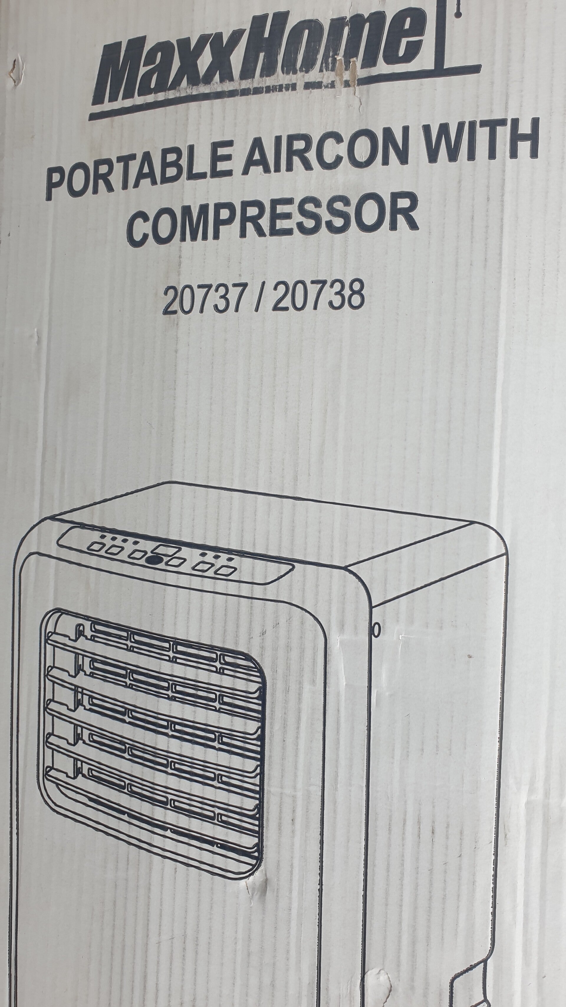 Maxxhome mobiele airco met afstandsbediening.