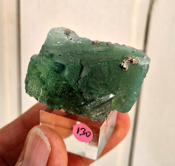 Octoedre Fluortine verte/ Pyrite