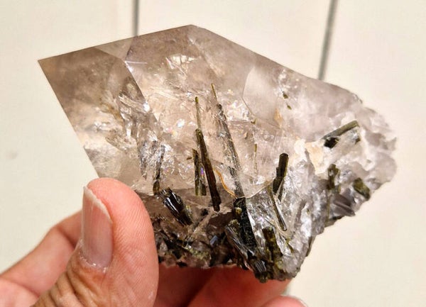 Epidote sur Quart fumé
