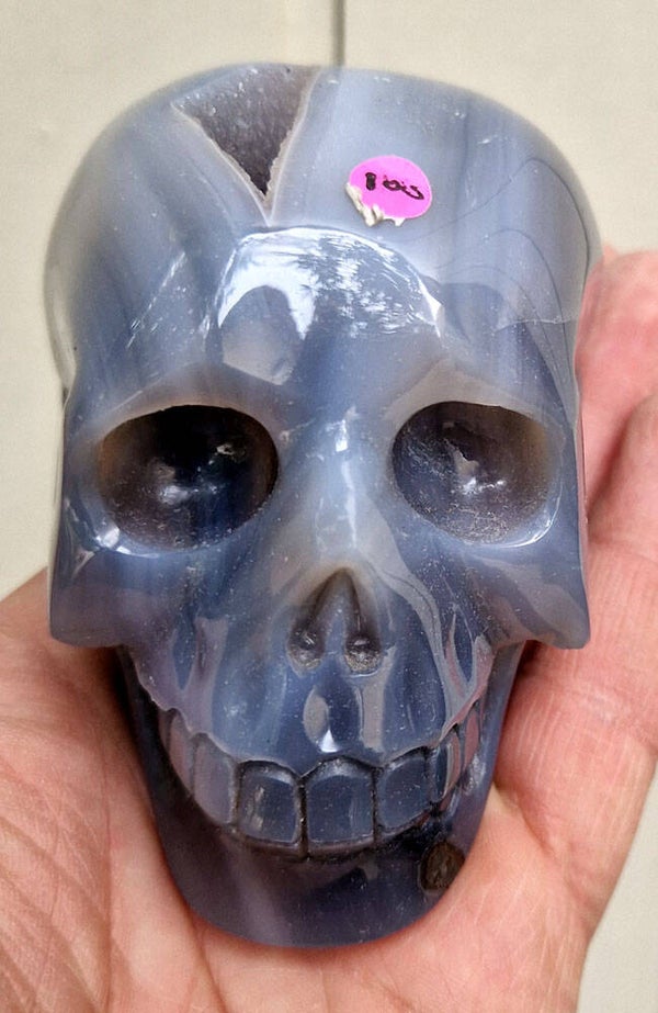 Tete de mort agate avce Geode