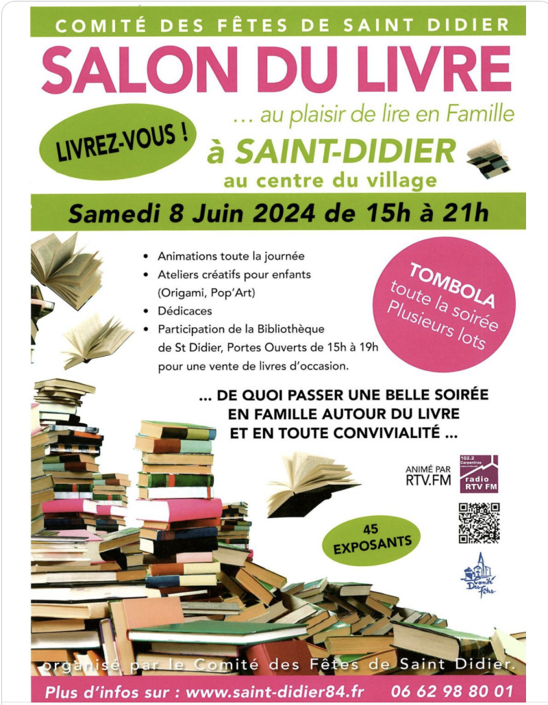 affiche salon du livre de Saiint Didier