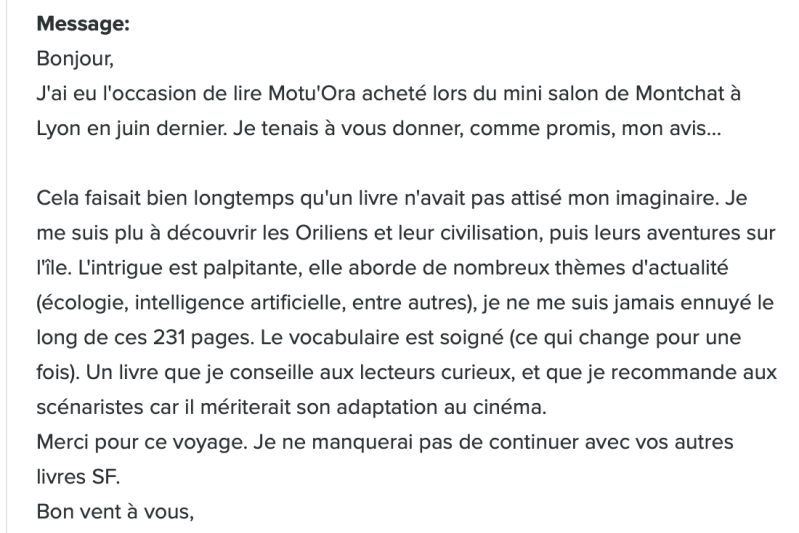 Avis lecteur roman SFFF 