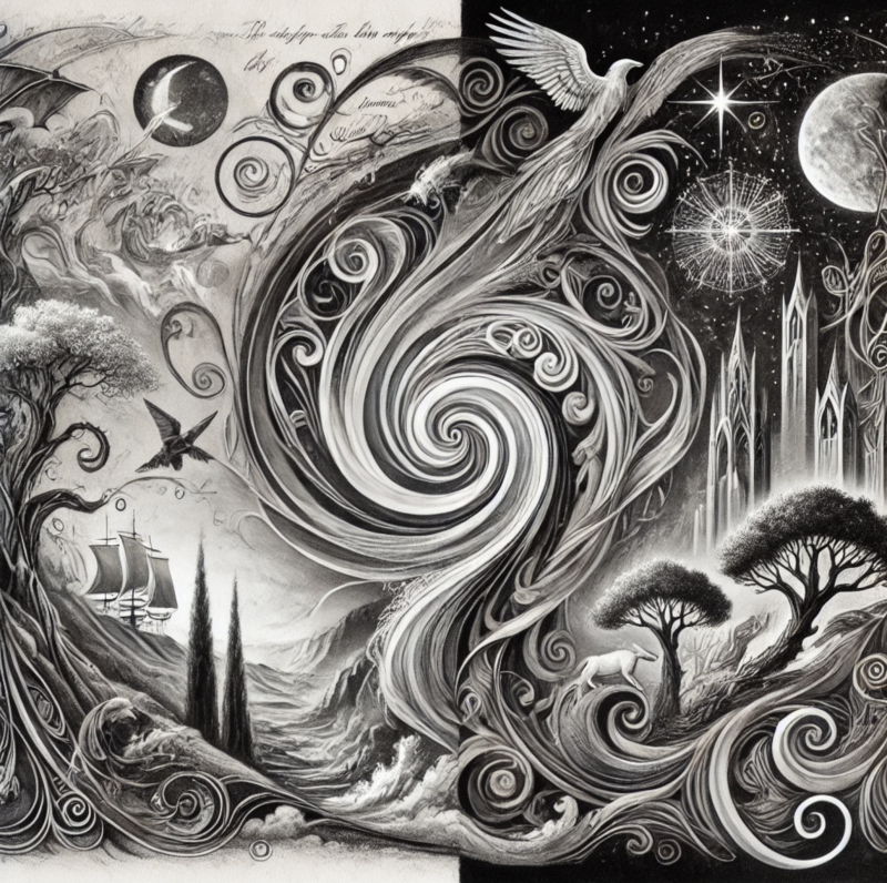 4/4 De nombreuses œuvres à la croisée des chemins De L’Odyssée d’Homère aux récits de Tolkien, en passant par la divine comédie de Dante et les vers hallucinés des chants de Maldoror, de nombreux textes montrent que la poésie et les littératures de l’imag