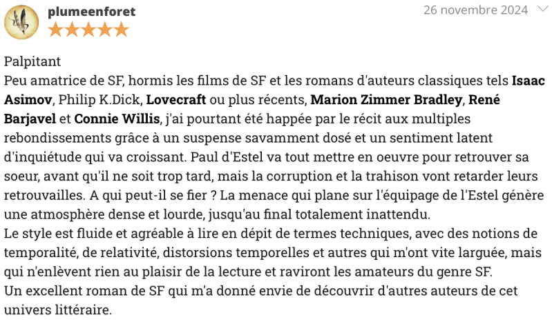avis lecteur roman SF babelio