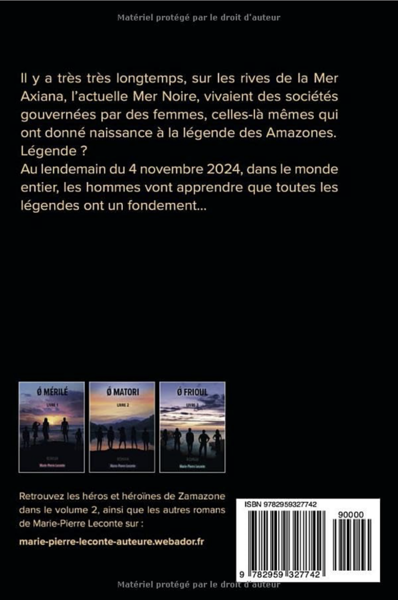 4eme de couverture roman zamazone Marie Pierre Leconte