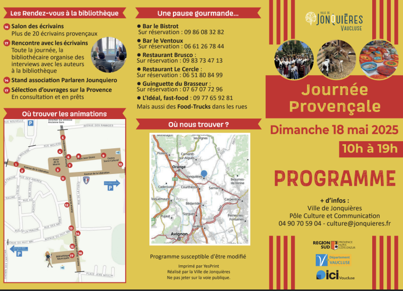 Programme journée provencale jponquières écrivain