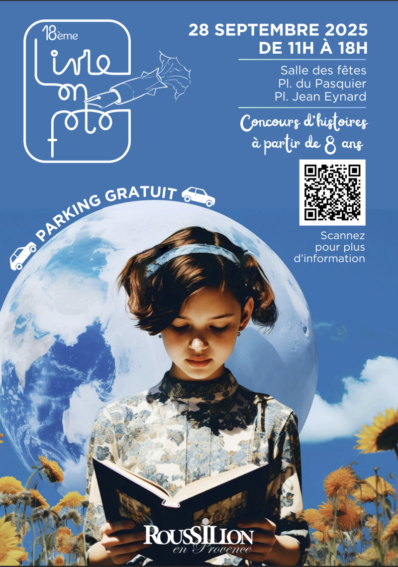 Affiche salon livre en fête de Roussillon 