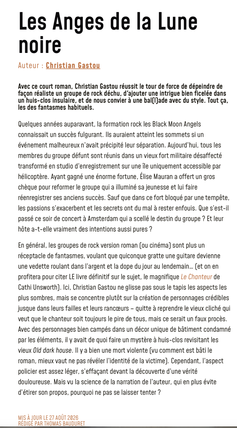 Chronique littéraire roman polar 