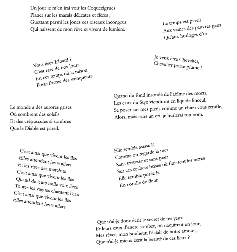 extraits du recueil de poèmes Gaïa - éditions édilivre 