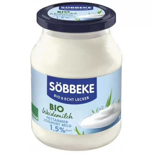 fettarmer Jogurt Natur mild, gerührt 1,5% - Glas  6x500g incl. 2,40 Pfand