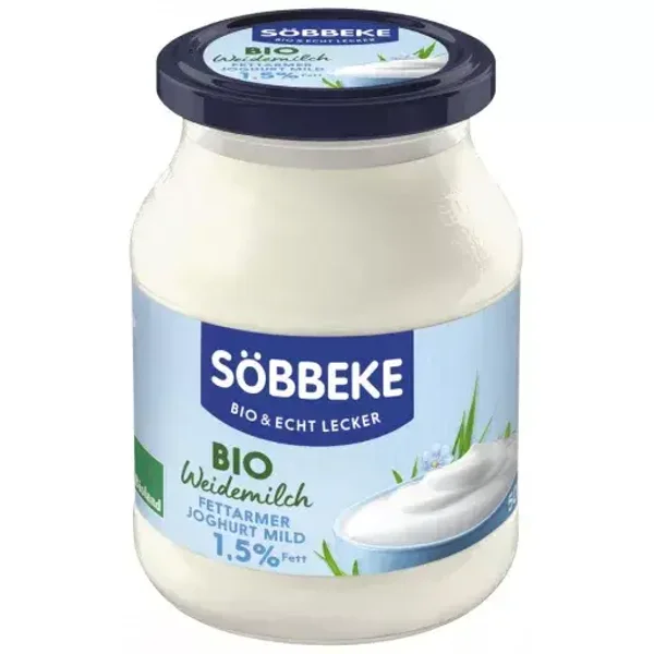 fettarmer Jogurt Natur mild, gerührt 1,5% - Glas  6x500g incl. 2,40 Pfand