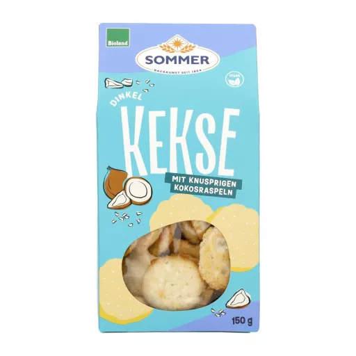 Dinkel Kekse mit knusprigen Kokosraspeln 6 x 150g