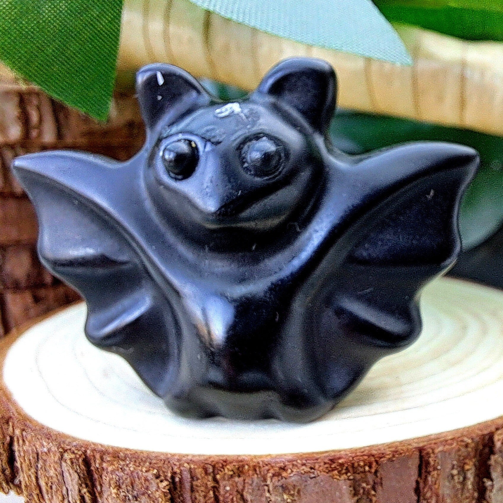 Collectibles - Vleermuis - Obsidiaan - +/- 4 cm