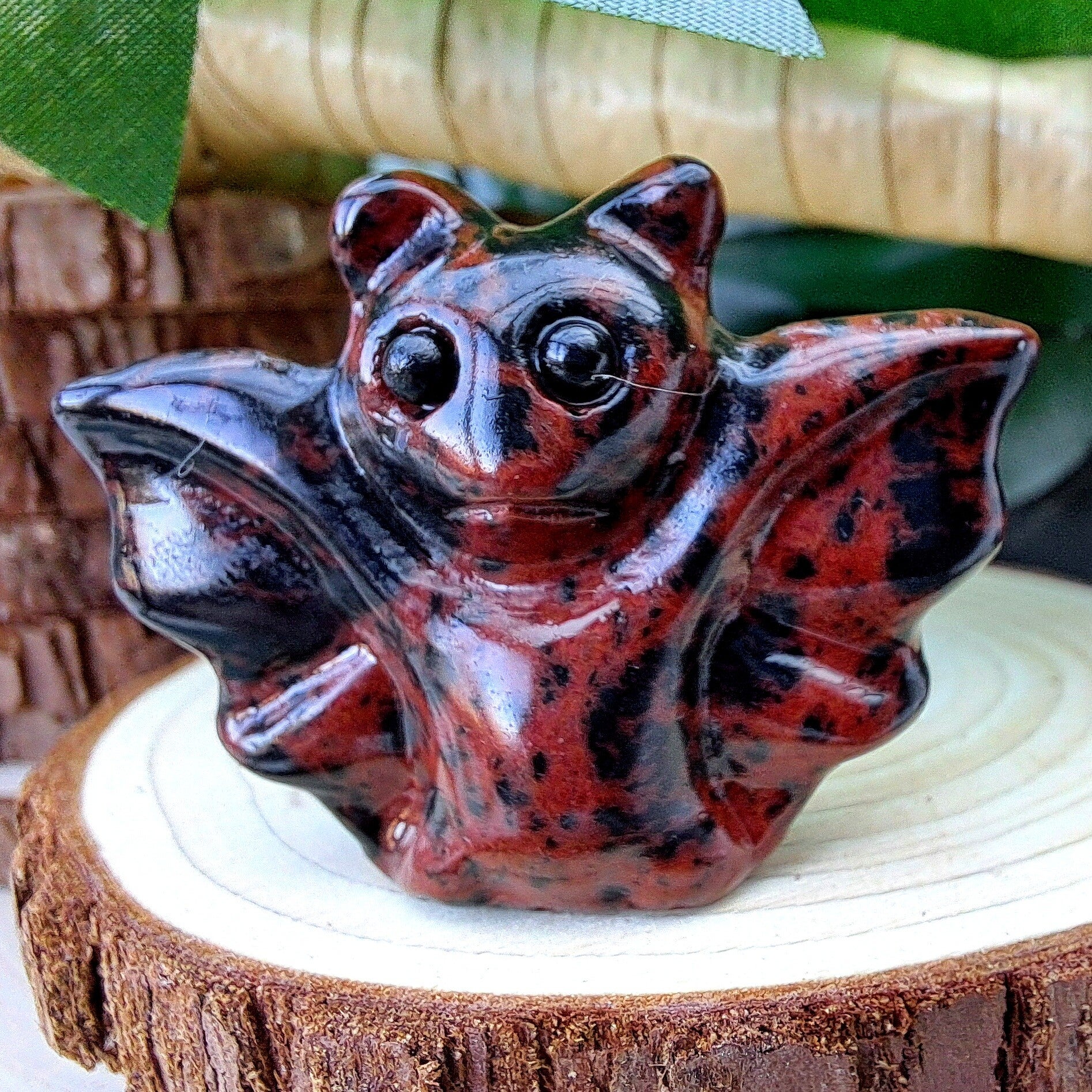 Collectibles - Vleermuis - Rode obsidiaan - +/- 4 cm