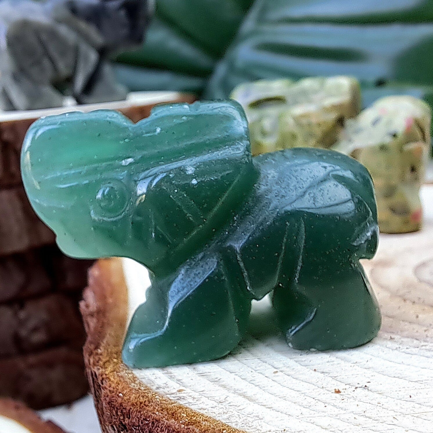 Collectibles - Olifant - Groene avanturijn - +/- 3 cm