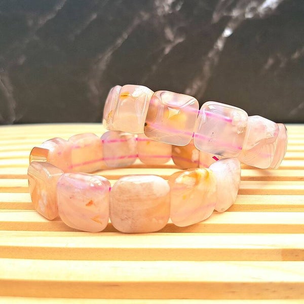 Armband - Kersenbloesem agaat