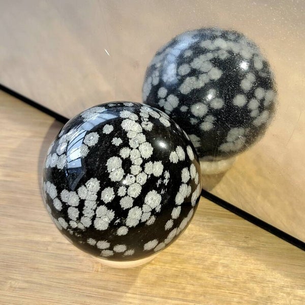 Bol - Sneeuwvlok obsidiaan - Ø 5,5 cm