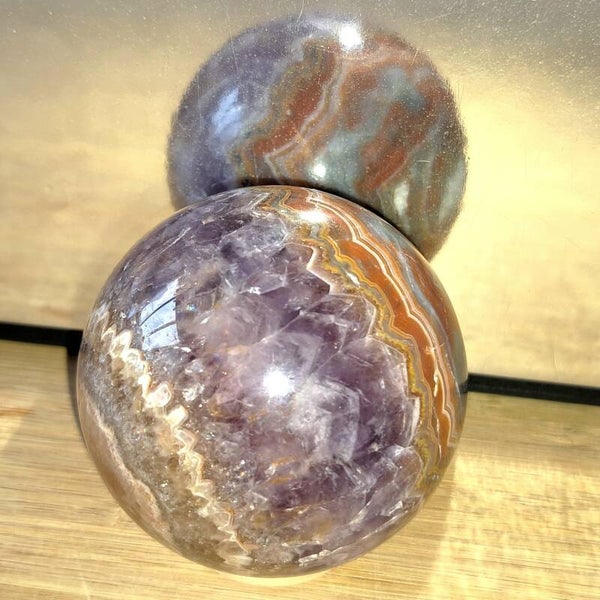 Bol - Crazy lace Agaat en Amethist nr. 2 - Ø 6 cm